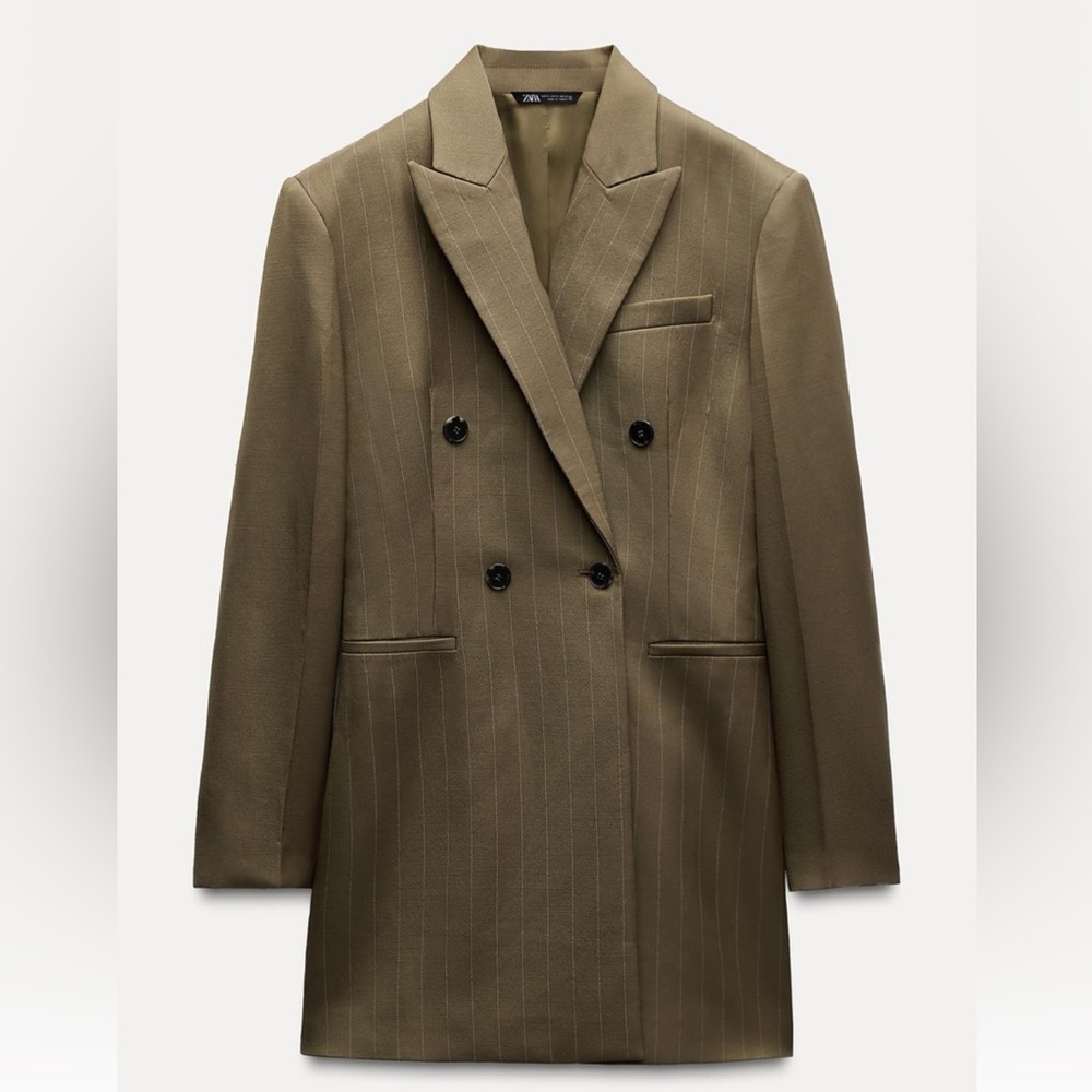 ZARA WOOL BLEND PINSTRIPE JACKET ZW COLLECTION - Picture 2 of 10